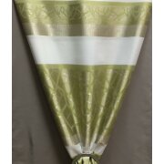 Dekostoff Gardine Vorhang Streifen Gitter gr&uuml;n beige creme blickdicht, Meterware