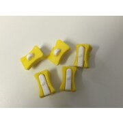 Kn&ouml;pfe Knopf Kinderknopf Spitzer gelb wei&szlig; 15 mm, 5 St&uuml;ck
