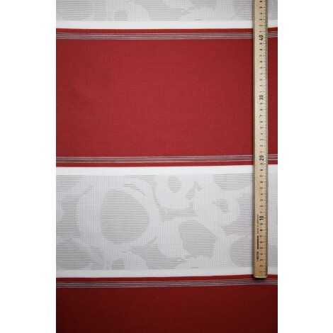 Deko Stoff Gardine Vorhang Querstreifen rot grau blic weiß