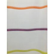 Dekostoff Gardine Vorhang Querstreifen gr&uuml;n orange lila transparent, Meterware