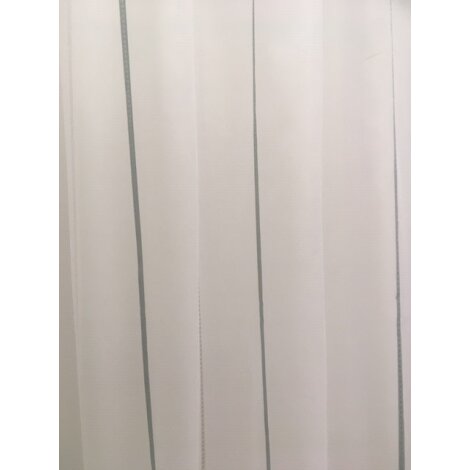 Stores Gardine Streifen rohwei&szlig; creme t&uuml;rkis silber transparent,Restst&uuml;ck 4 m