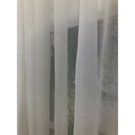 Voile weiß Vorhang transpar Stoff Stores Gardine einfarbig