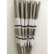 Deko Stoff Vorhang Streifen braun taupe silber teiltransparent, Meterware
