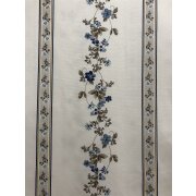 Landhaus Dekostoff natur Streifen Blumen blau beige braun...