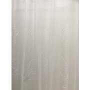 Stores Gardine Vorhang Stoff Blumen bestickt creme  transparent, Restst&uuml;ck 3,4 m