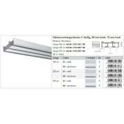 Fl&auml;chenvorhangschiene Aluschiene 3-l&auml;ufig 50 x 15 mm Aluminium wei&szlig;, 165 cm