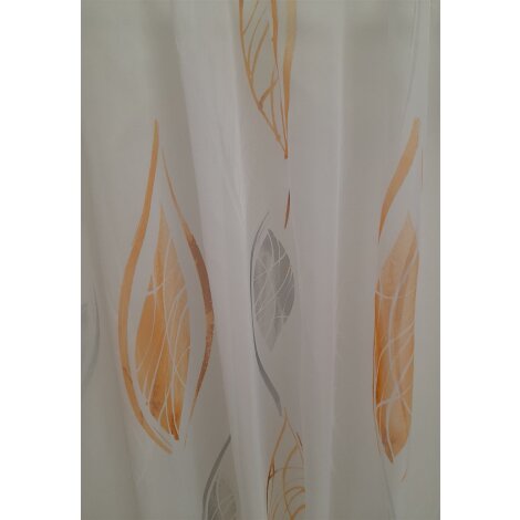 Stores Gardine Stoff Vorhang Blätter weiß apricot grau tra