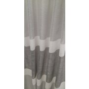 Dekostoff Gardine Vorhang Streifen grau wei&szlig; anthrazit teiltransparent, Meterware