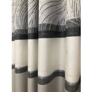 Dekostoff Vorhang Stoff Streifen Welle rohwei&szlig; silber grau blickdicht, Meterware