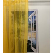 Dekostoff Gardine Vorhang uni einfarbig gelb transparent, Meterware