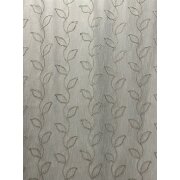 Dekostoff Vorhang Leinenoptik bestickt Bl&auml;tter beige taupe blickdicht, Meterware