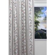 Landhaus Dekostoff B-Ware Streifen Blumen beige grau rot...