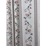 Landhaus Dekostoff B-Ware Streifen Blumen beige grau rot blickdicht, Rest 3,7 m