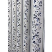 Landhaus Dekostoff natur Streifen Blumen beige blau...