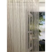 Stores Gardine Stoff Vorhang Streifen creme vanille rot transparent, Meterware