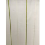 Stores Gardine Stoff Vorhang Streifen creme apfelgr&uuml;n transparent, Meterware