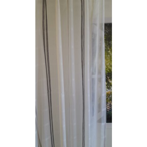 Stores Gardine Stoff Vorhang Streifen weiß türkis grau grü