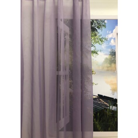 Dekostoff Gardine Vorhang flieder lila uni einfarbig transparent, Meterware